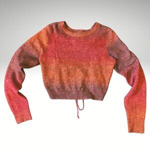 Cotton On Gradient Knit Sweater Open Back Tie Detail Soft Fall Top